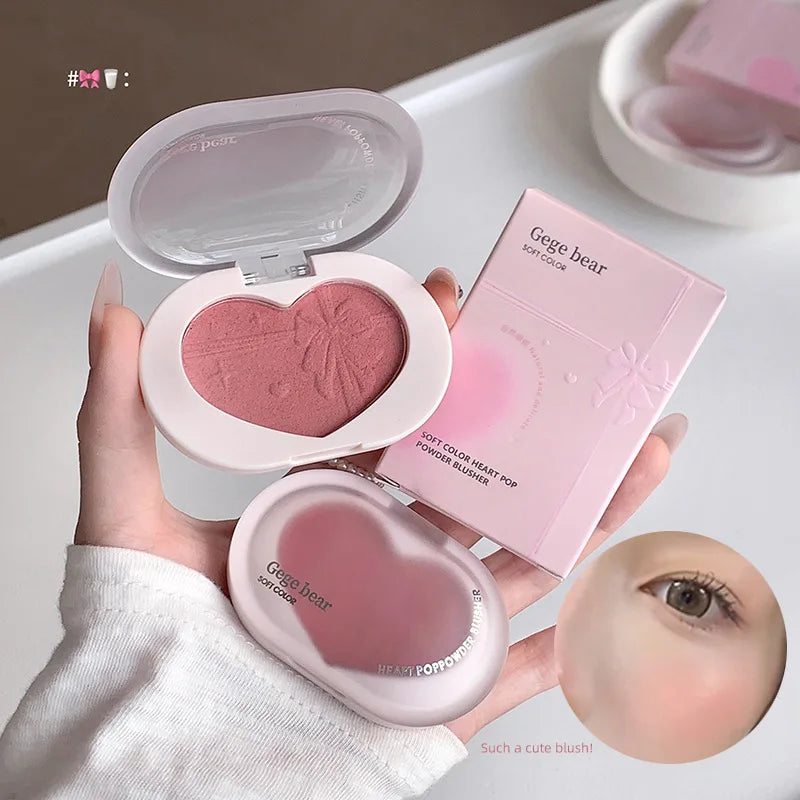 Single Color Heartbeat Cream Blush: Silky Texture Long-lasting Natural Monochrome Cheek Makeup for Daily Fresh Look Peaceful Pleasures Health and Wellness