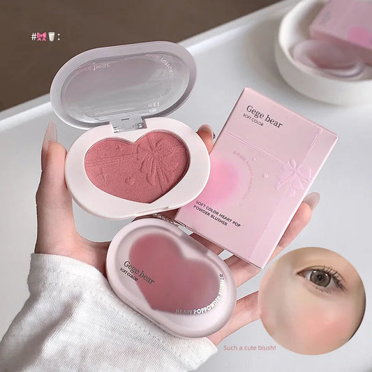 Single Color Heartbeat Cream Blush: Silky Texture Long-lasting Natural Monochrome Cheek Makeup for Daily Fresh Look Peaceful Pleasures Health and Wellness