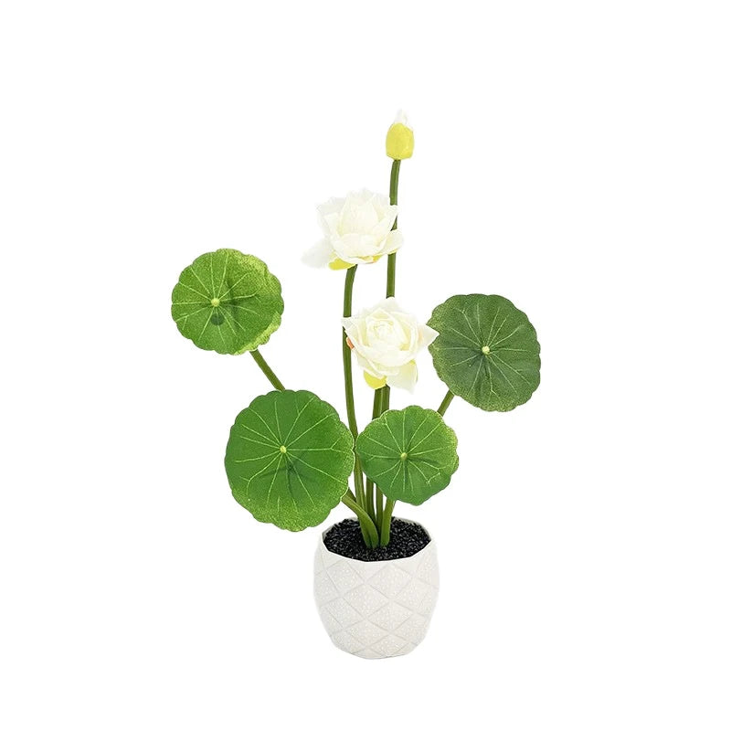 Mini Artificial Lotus Potted Plant | Home Decor & Photo Prop
