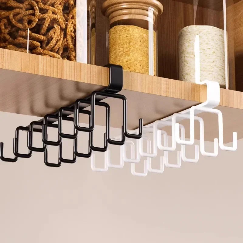Hot Hole-free Kitchen Hook Rack, Iron Double-row Hook Hanging Rod, Kitchen Utensil Rack, Spoon and Shovel Rack, Wall Hanging Peaceful Pleasures Health and Wellness