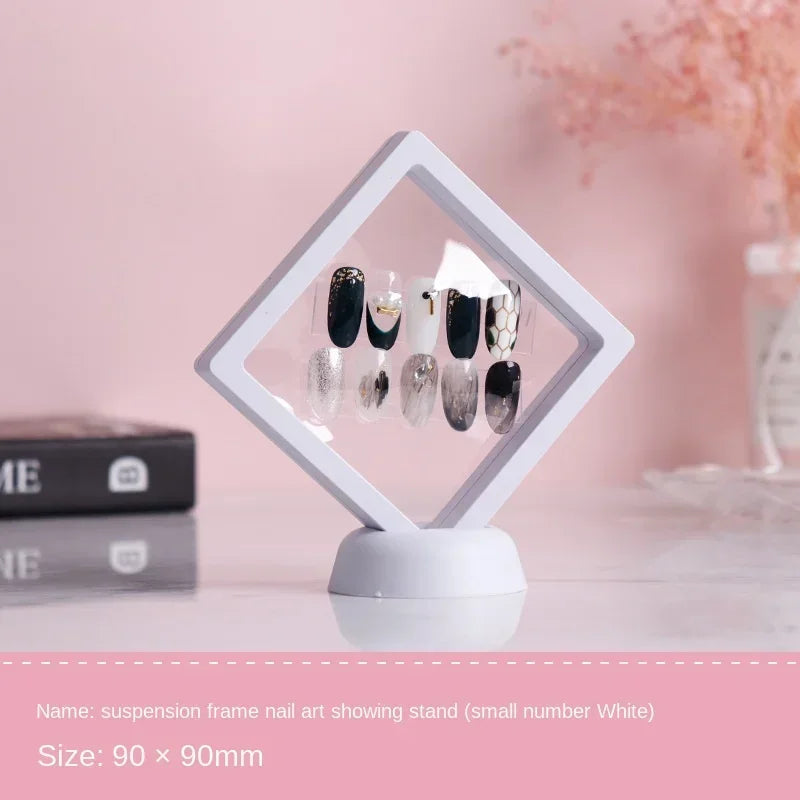 Acrylic Nail Tips Display Stand Holder With PET Membrane, 1 Pcs, White/Black, Nails Deigns Showing Board, Manicure Nail Art Tool Peaceful Pleasures Health and Wellness WHITE