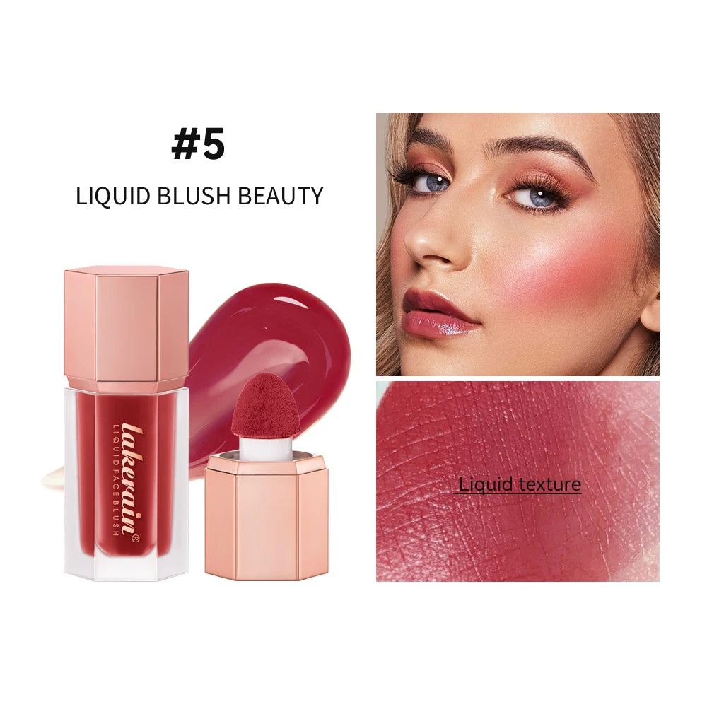 6 Colour Matte Liquid Blush Easy to apply long lasting waterproof blush sponge brush head Eyes lips Makeup Blush Cosmetics Peaceful Pleasures Health and Wellness color 5