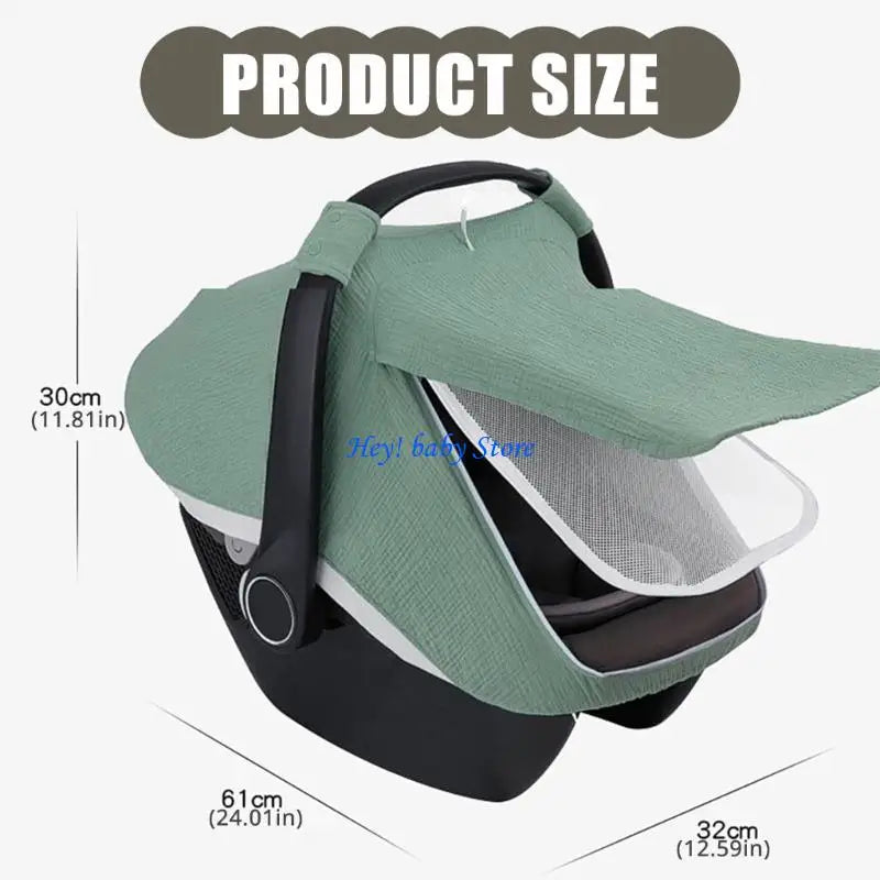 Baby Car Seat Cover | Breathable Cotton Double Window Sunshade