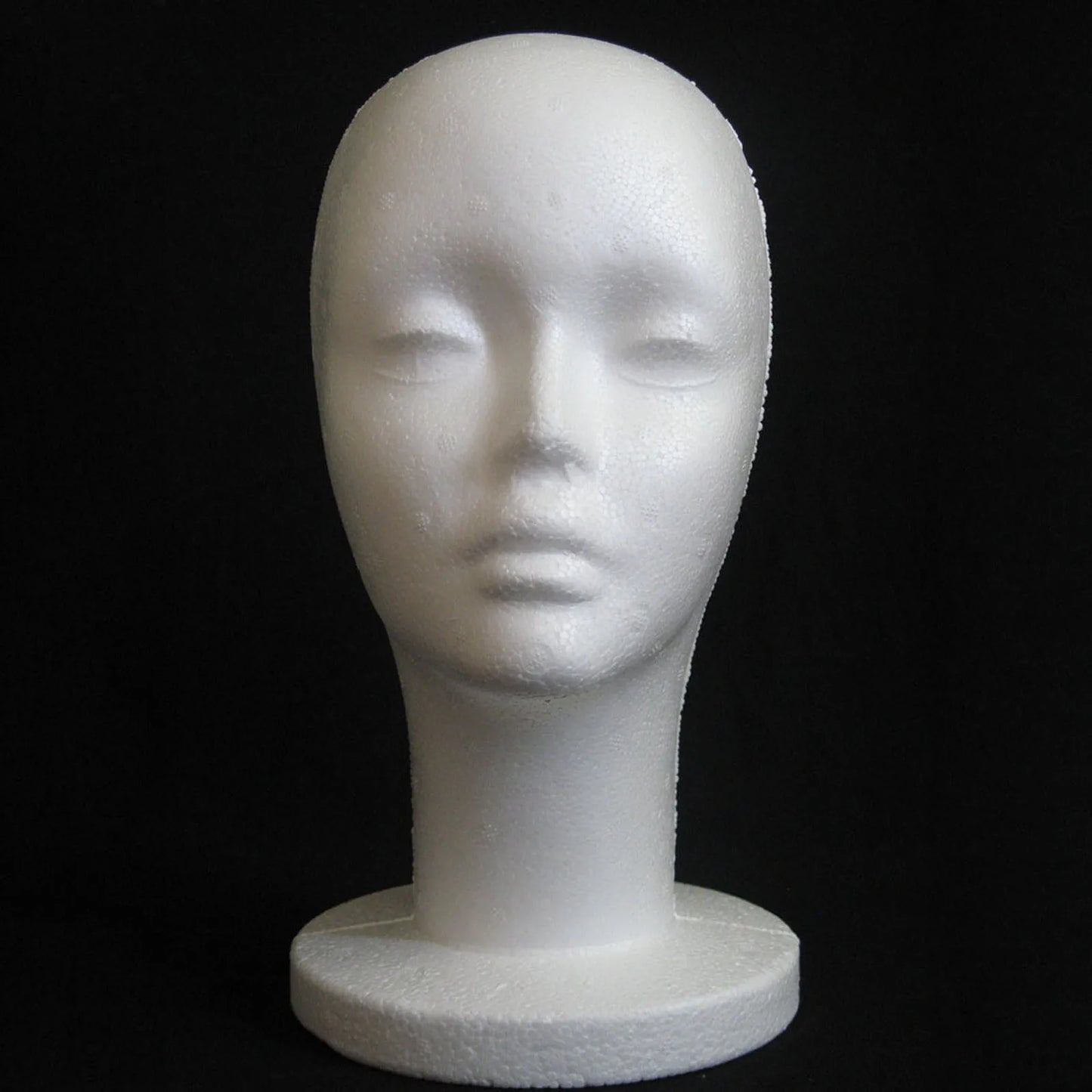 Female Styrofoam Mannequin Manikin Head Model Foam Wig Hair Glasses Display Peaceful Pleasures Health and Wellness white