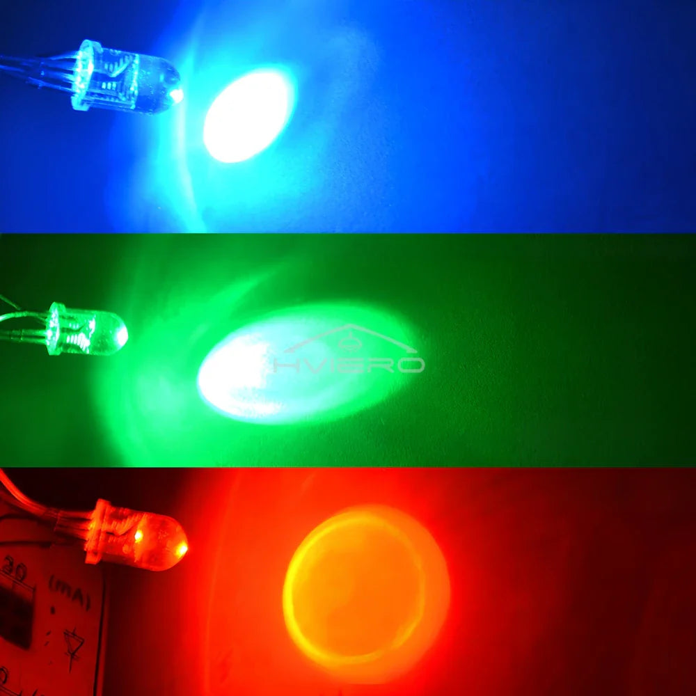 5mm RGB LED Diodes 100/500/1000pcs – Tri-Color Water Clear