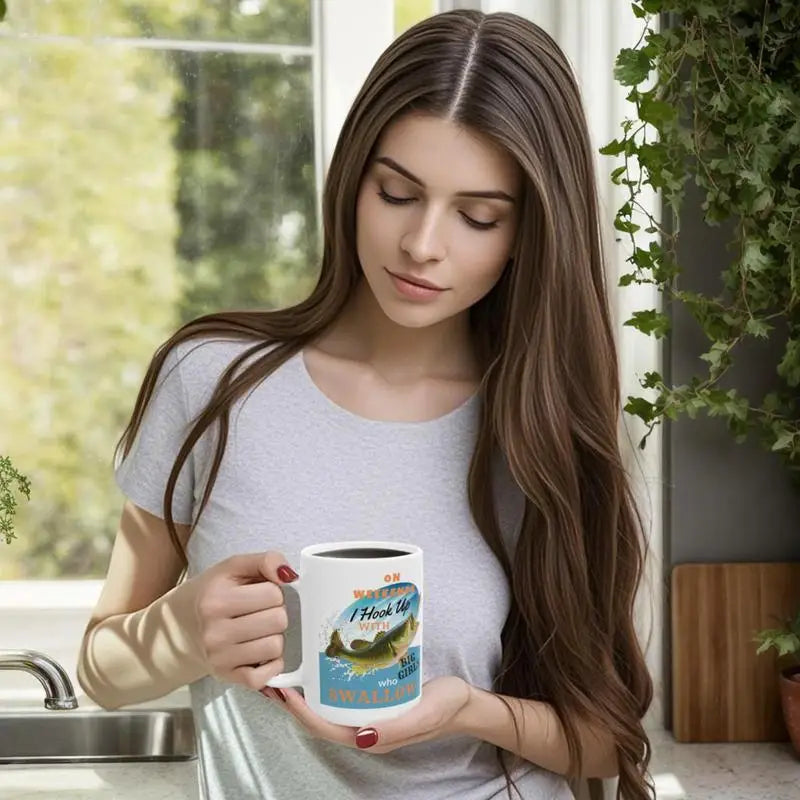 Fishing Theme Ceramic Coffee Mug | Funny Fisherman Gift