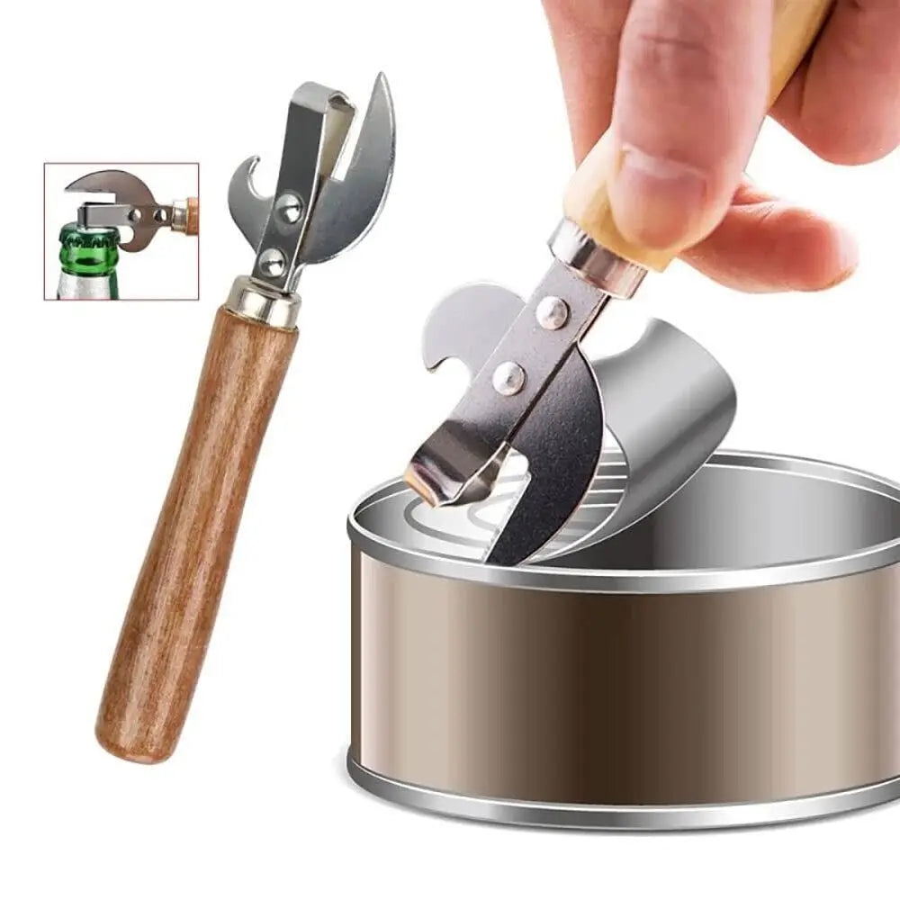 New Stainless Steel Stab Can Opener Traditional Safe Tin Opener Old Fashion Can Opener for Can Peaceful Pleasures Health and Wellness