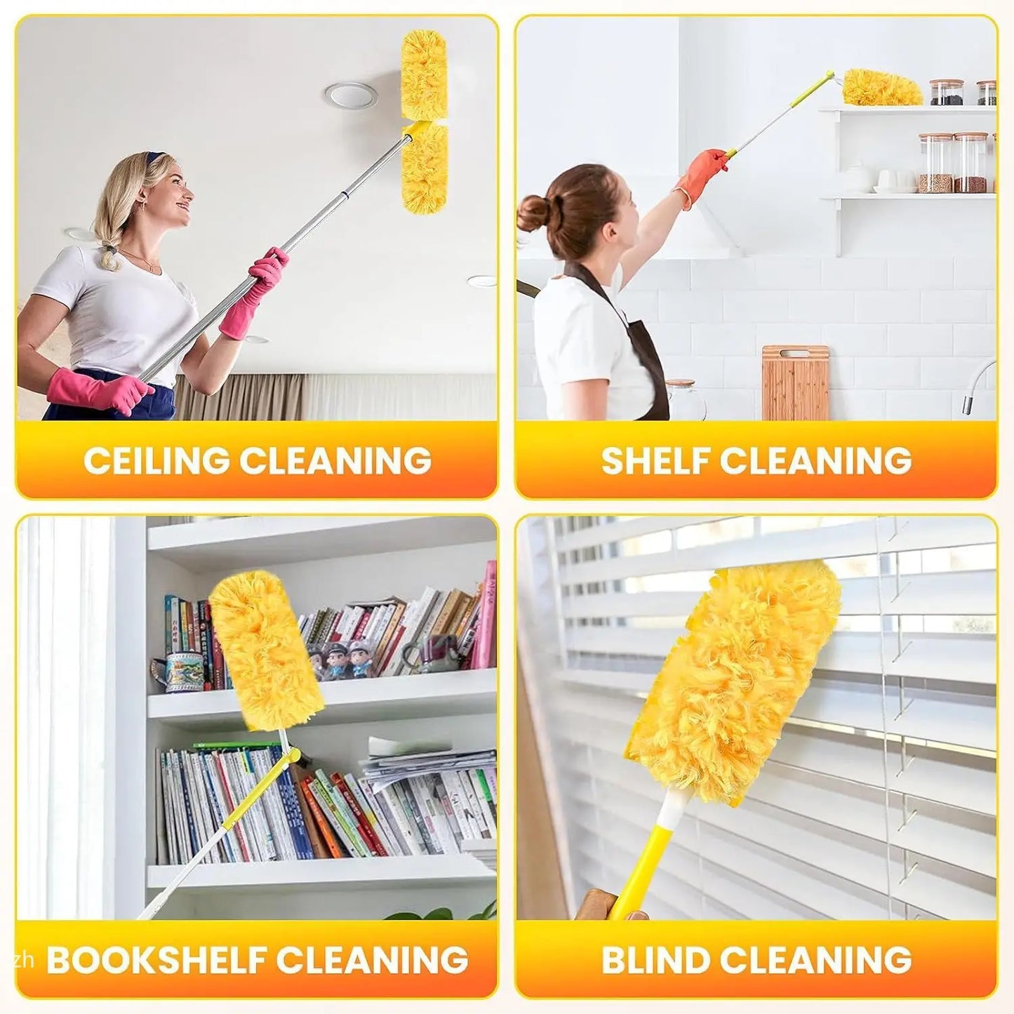 360° Electrostatic Microfiber Feather Duster – Cobweb & Dust Remover