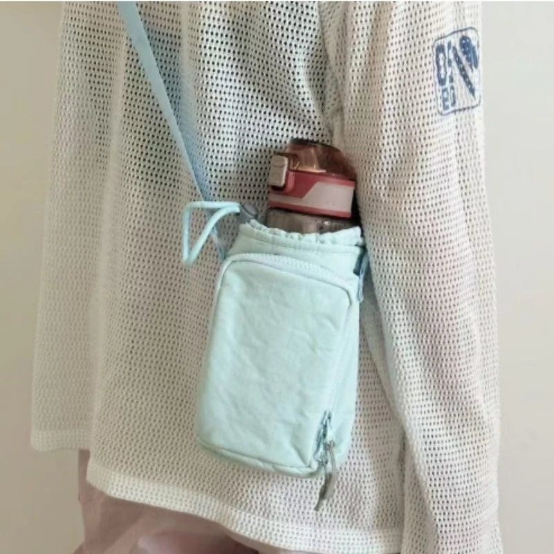 Single shoulder kettle bag, phone bag, waterproof yoga bag, sports outdoor portable bag, drawstring slanted back small bag Peaceful Pleasures Health and Wellness