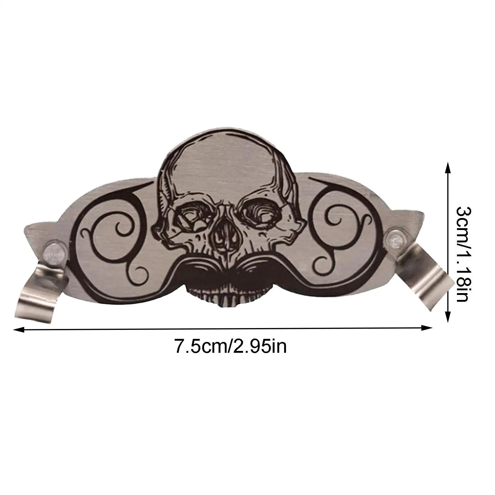 Skull Stainless Steel Mustache Guard for Drinking Mustache Drinking Guard Peaceful Pleasures Health and Wellness