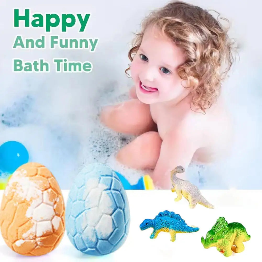 Dinosaur Egg Bath Bombs for Kids – 6-Pack Fizzy Surprise Toy Inside, Spa Gift Set for Toddlers Peaceful Pleasures Health and Wellness