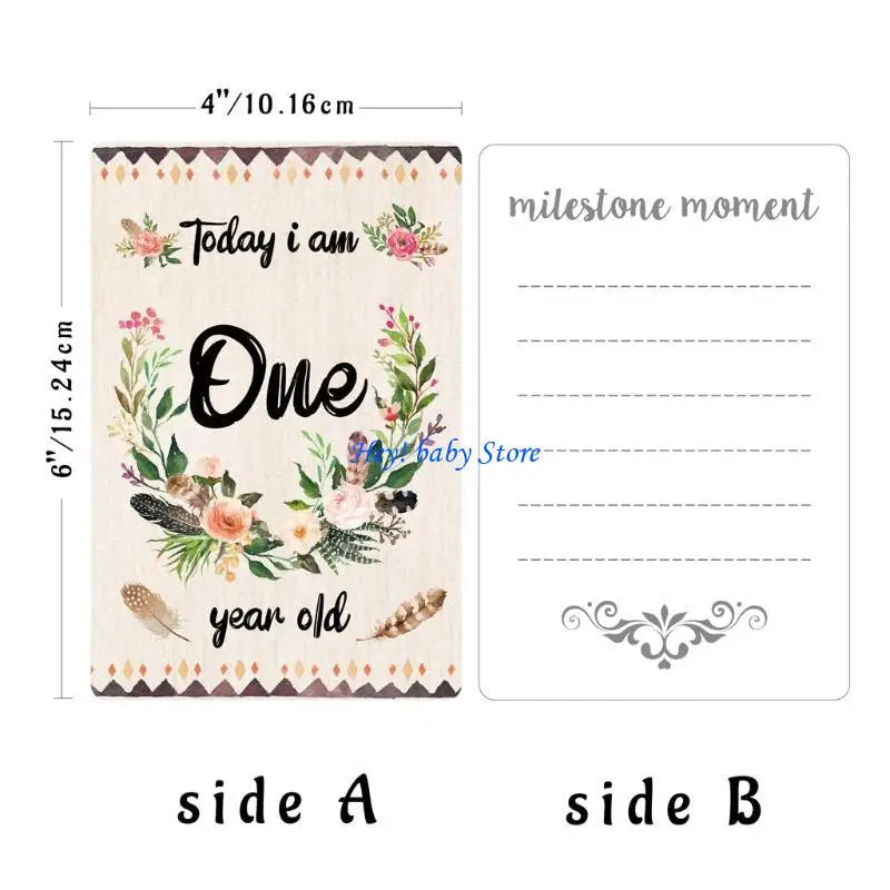 12-Piece Baby Monthly Milestone Cards – Newborn Photo Props