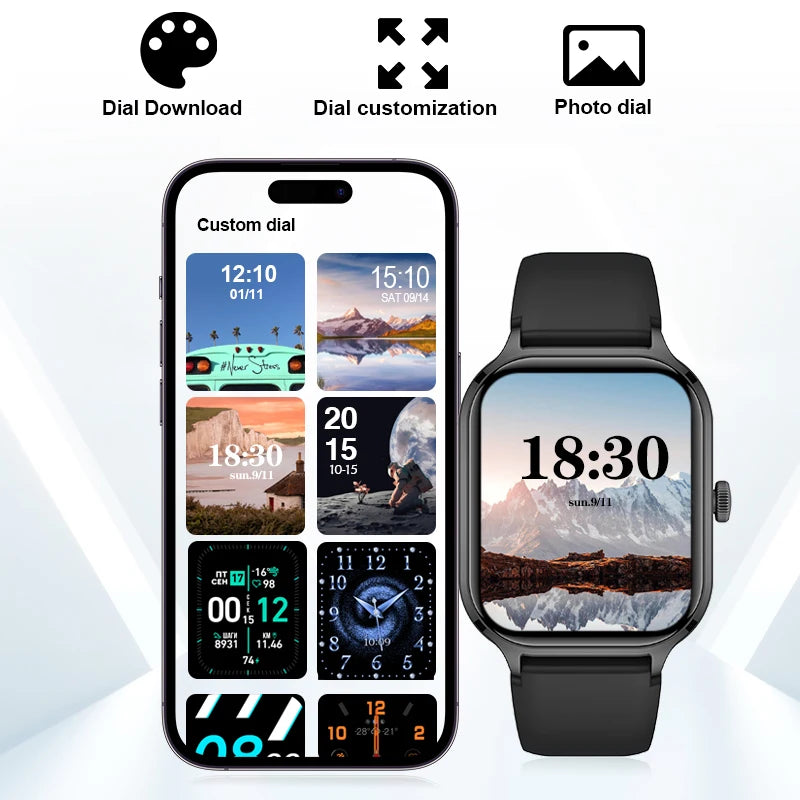 LOMAXFR Z49 1.44" Smart Watch | Wireless Calling, iOS & Android