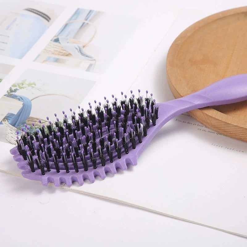 2-Piece Hollowed Hair Comb & Scalp Massage Brush Set for Wigs Hair Comb & Brush Set Peaceful Pleasures Health and Wellness PURPLE