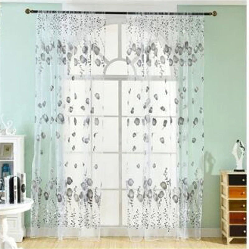 Tulle Curtains Modern Simplicity Living Room Children's Bedroom Kitchen Soft Comfortable Fabric Transmitting Window Curtains Peaceful Pleasures Health and Wellness grey