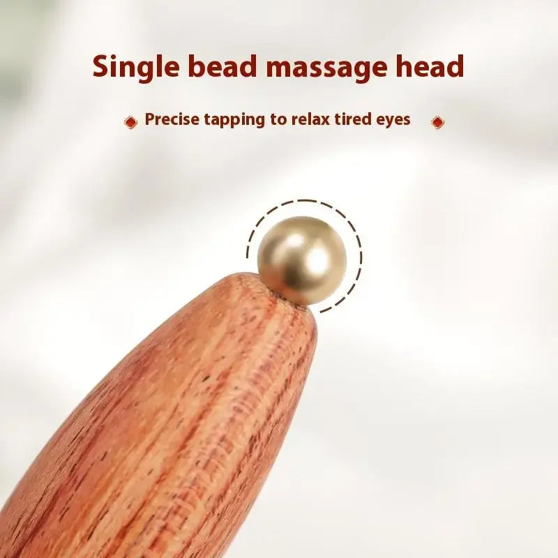 Brass Lotus Eye Gua Sha Stick | Rosewood Facial Massage Tool Facial Gua Sha Tool Peaceful Pleasures Health and Wellness