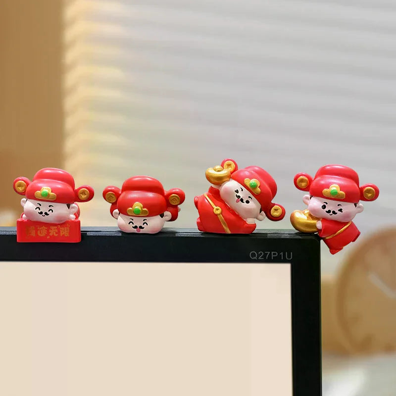 Mini Resin God of Wealth Figurine | Car & Desk Décor