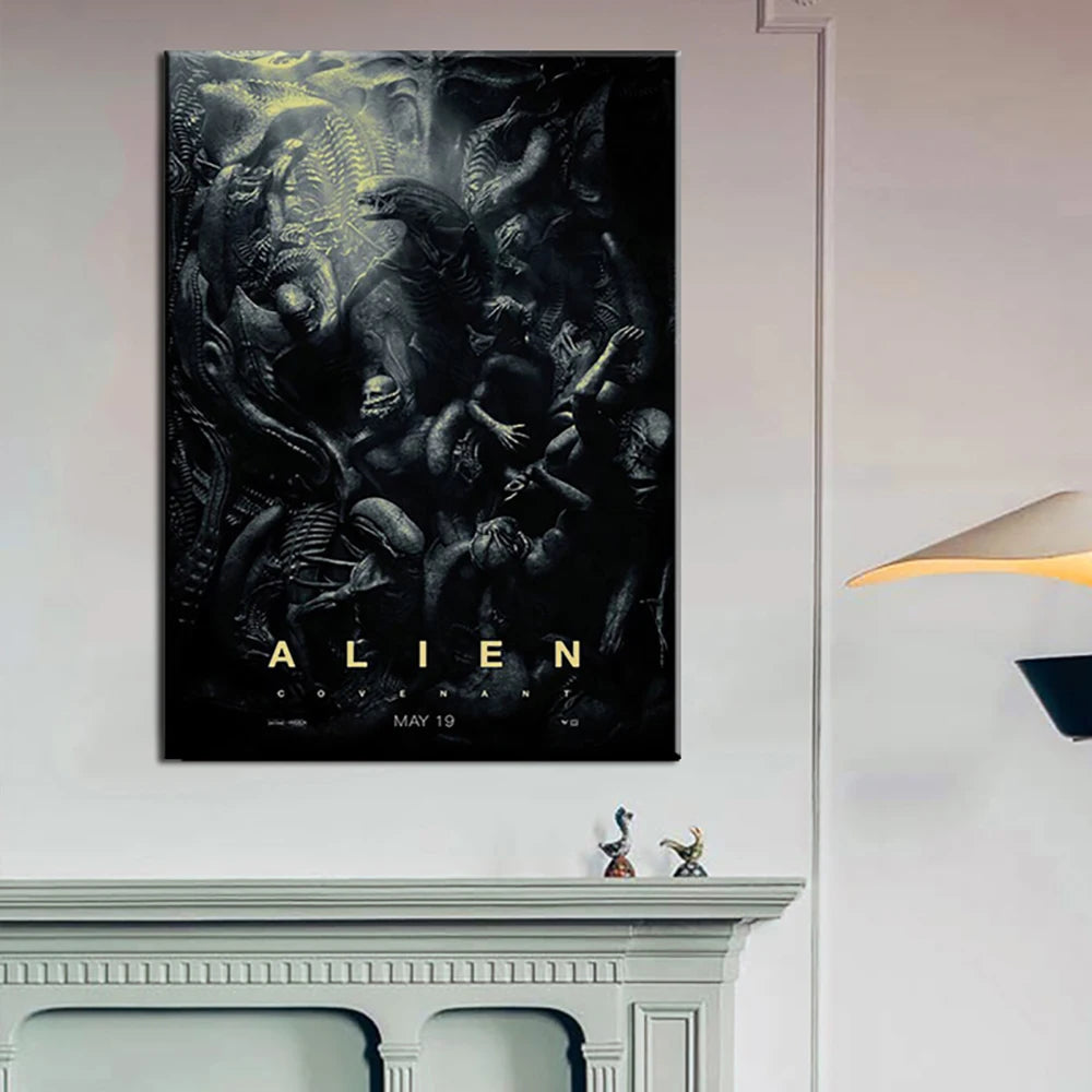 Retro Horror Movie Poster Canvas Wall Art | Unframed Print