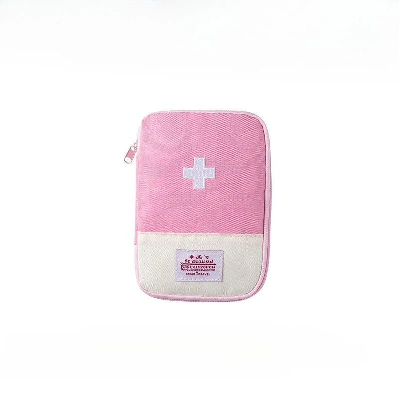 Portable First Aid Kit for Outdoor Camping and Hiking Mini Medicine Bag for Household Use Business First Aid Emergency Kit Peaceful Pleasures Health and Wellness Pink 13x18cm