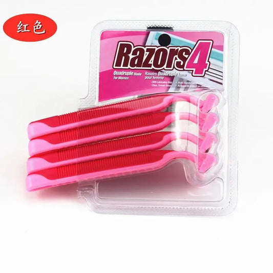 Men's Manual Shaver Razor Hair Removal Tool for Leg and Armpit Hair Women's Depilator safety razor razors for shaving women Peaceful Pleasures Health and Wellness 4pc red