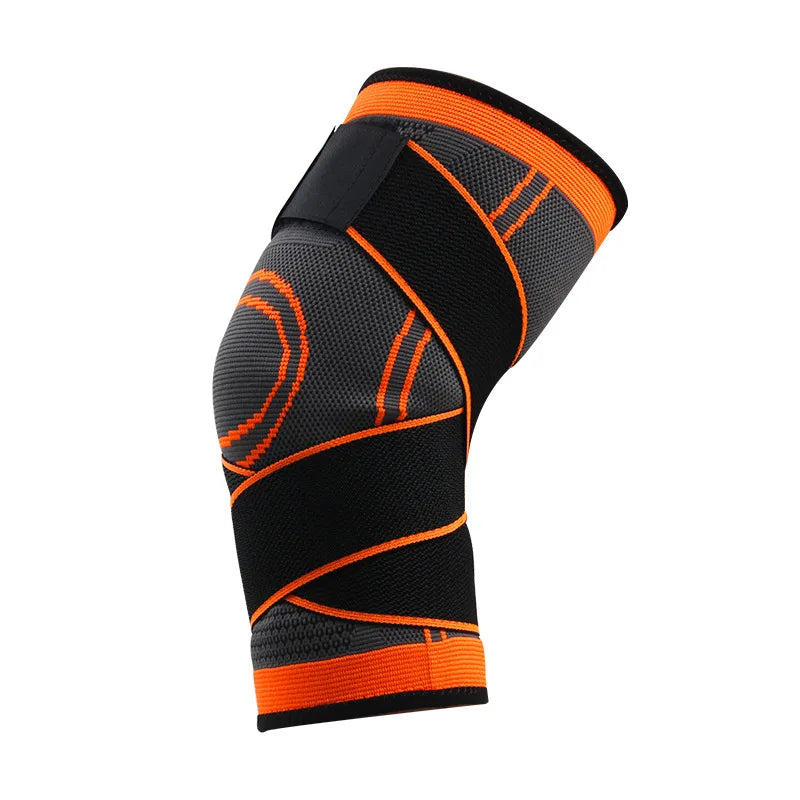Motion Compression Knee Guard in Lightweight Knitted Style for Cycling and Basketball with Breathable Wrapped Straps Peaceful Pleasures Health and Wellness Orange XL