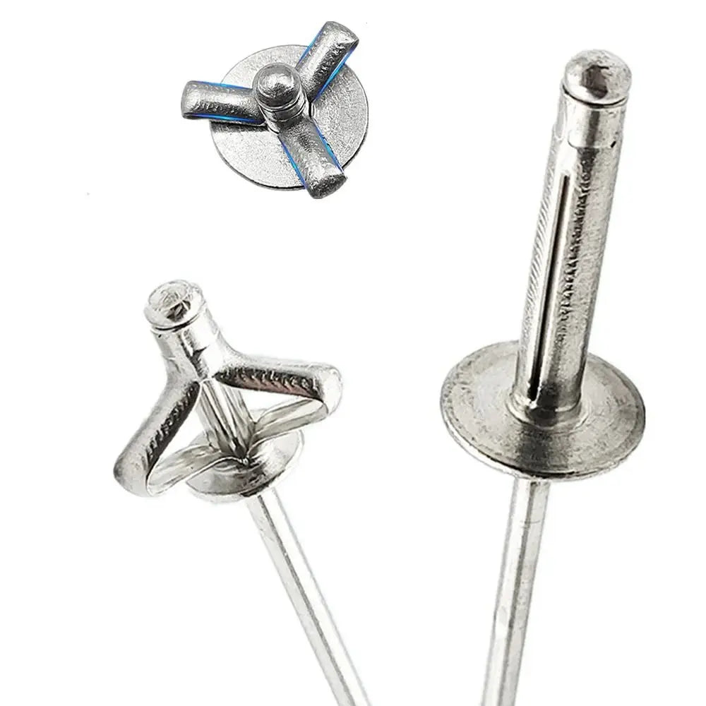 50pcs Tri-Fold Blind Rivets 3.2 4.0 4.8mm Aluminum Alloy Silver