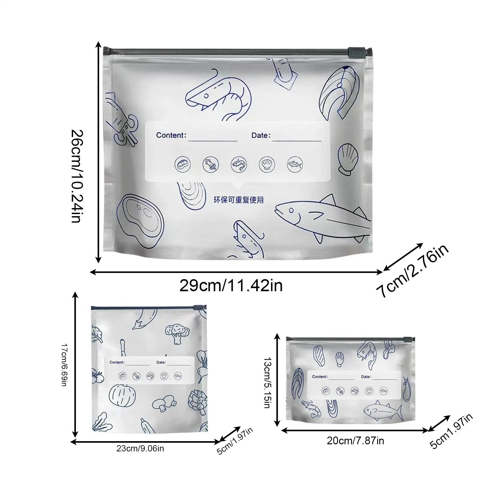 30-Piece Aluminum Foil Zip Lock Food Storage Bags | S/M/L Food Storage Bags Peaceful Pleasures Health and Wellness