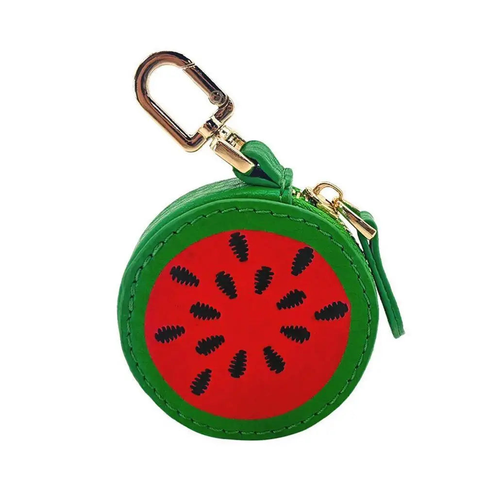 Cute Fruit Coin Purse Keychain | Cherry Blueberry PU Leather