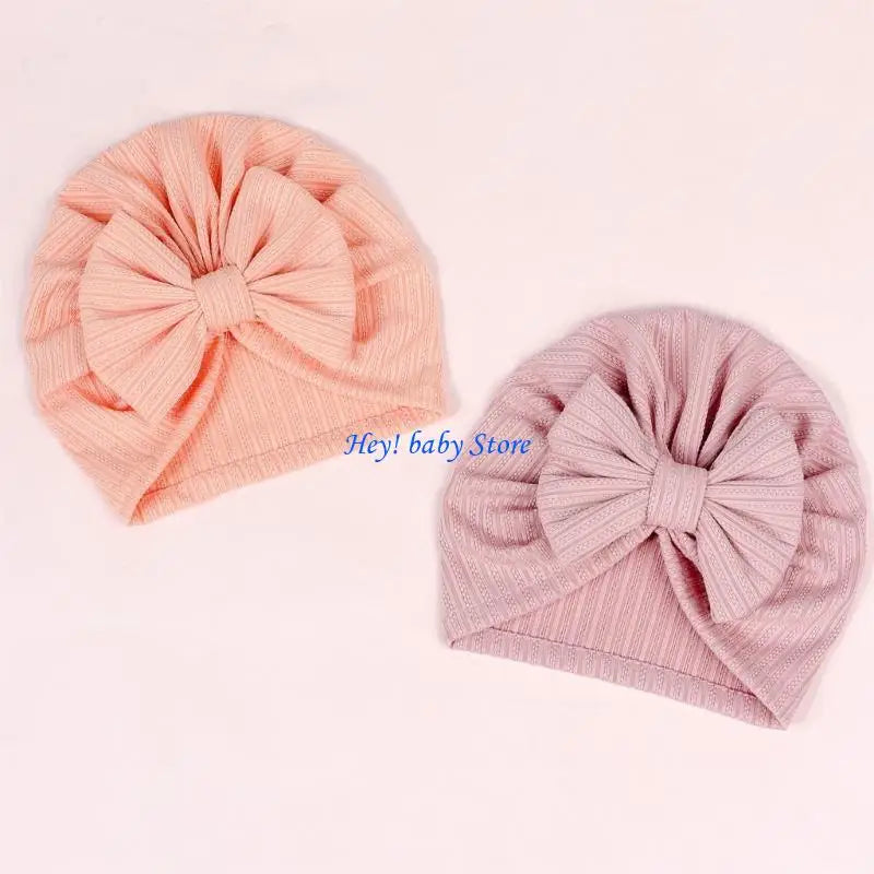 Baby Bowknot Turban Beanie Hat | Newborn Photo Prop 0–12M