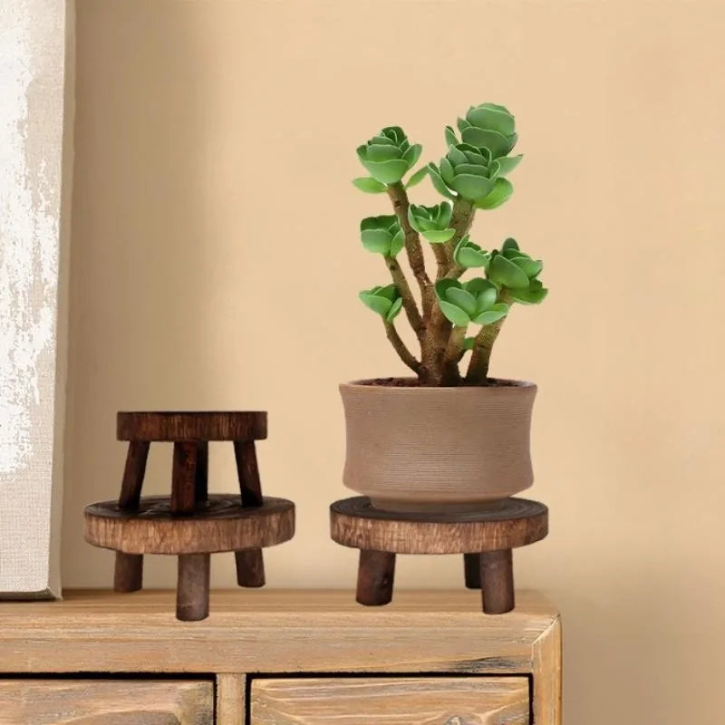 Wooden Plant Stand Flower Pot Base Holder Stool Indoor Outdoor Garden