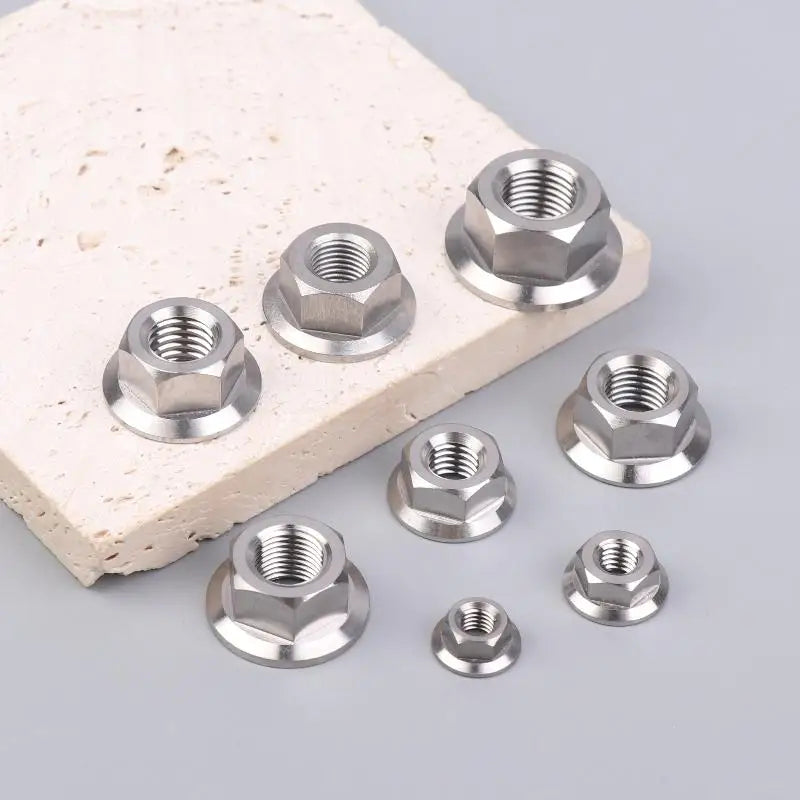 New 1PC Motorcycles Titanium Hex Flange Hexagon Nuts M5 M6 M8 M9 M10 M12 For Motorcycles And Motorbikes Peaceful Pleasures Health and Wellness