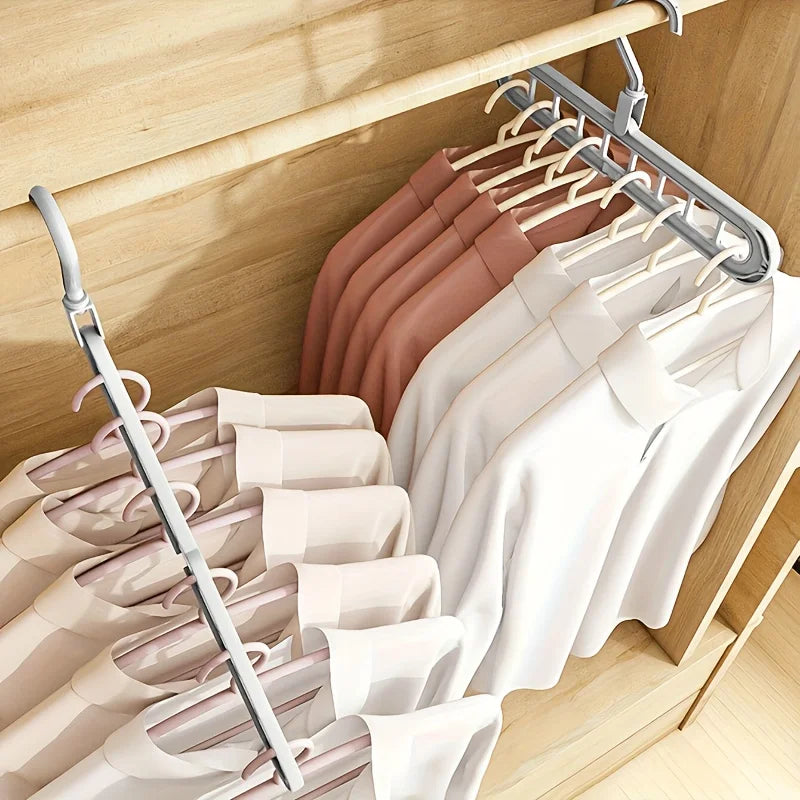 3pcs, Plastic 9-Hole Foldable Hangers, Heavy Duty Space Saving Clothes Organizer Hangers, For Room, Closet, Wardrobe, Home & Dor Peaceful Pleasures Health and Wellness