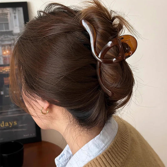 6pcs Women Ladies Apparel Accessories Headwear, 13cm Plastic Transparent Large Size Hair Claw, Ponytail Hairpins Hair Clips Peaceful Pleasures Health and Wellness