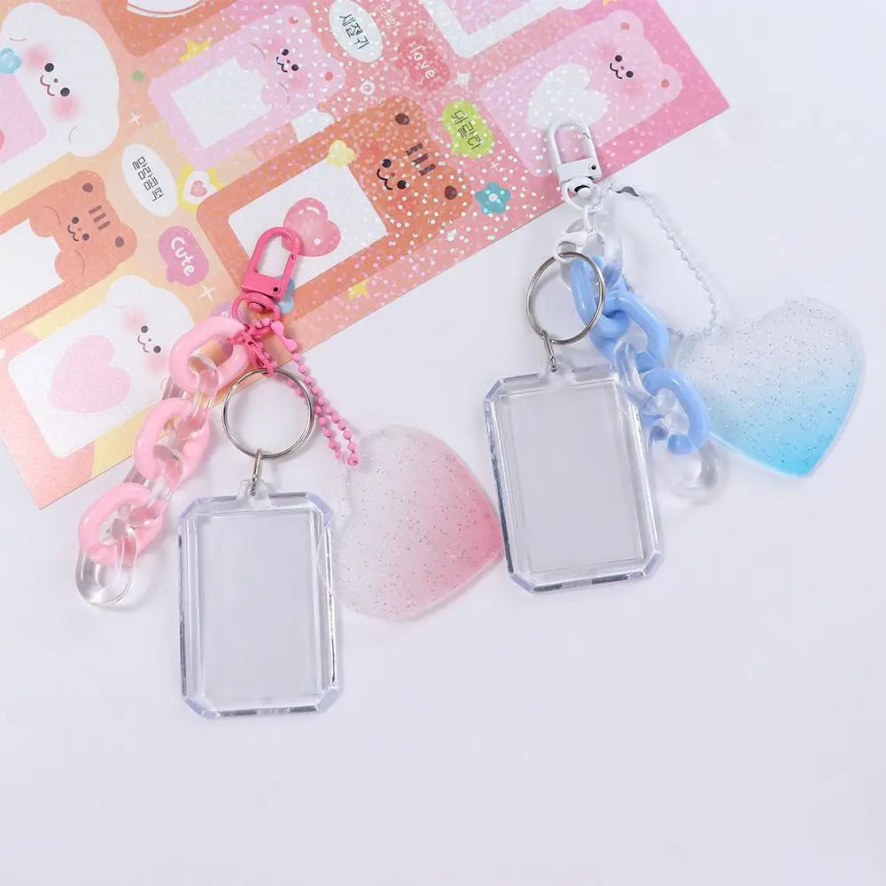 Protector Collect Transparent Album Photo Card Idol Photo Sleeves Photocard Holder Card Sleeves Keychain ID Holder Pendant Peaceful Pleasures Health and Wellness
