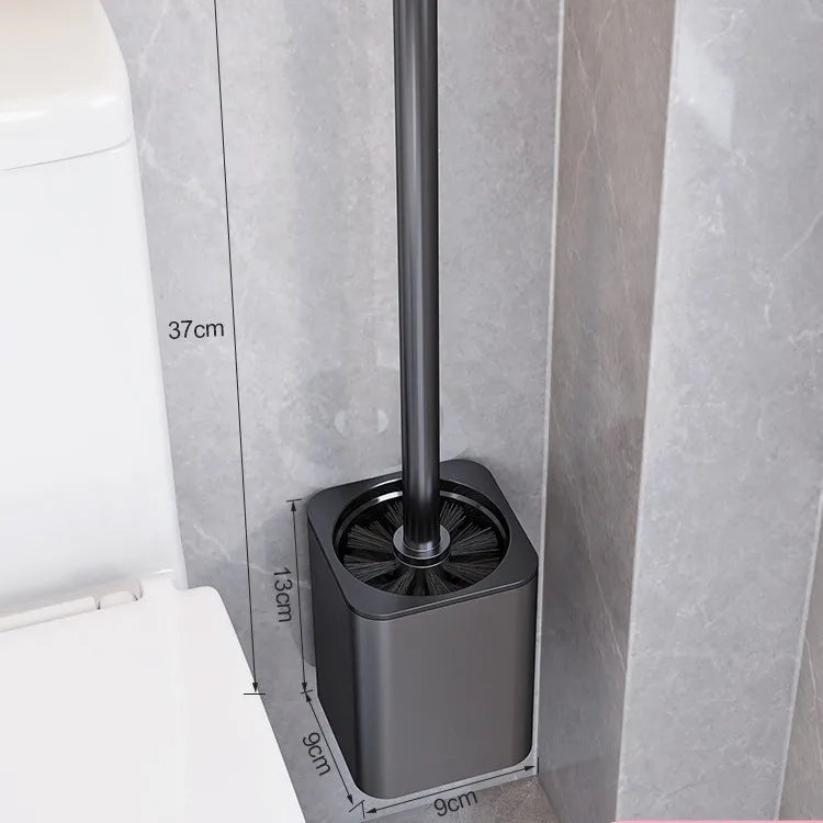 No-Drill Toilet Brush with Wall-Mounted Shelf | Bathroom Set