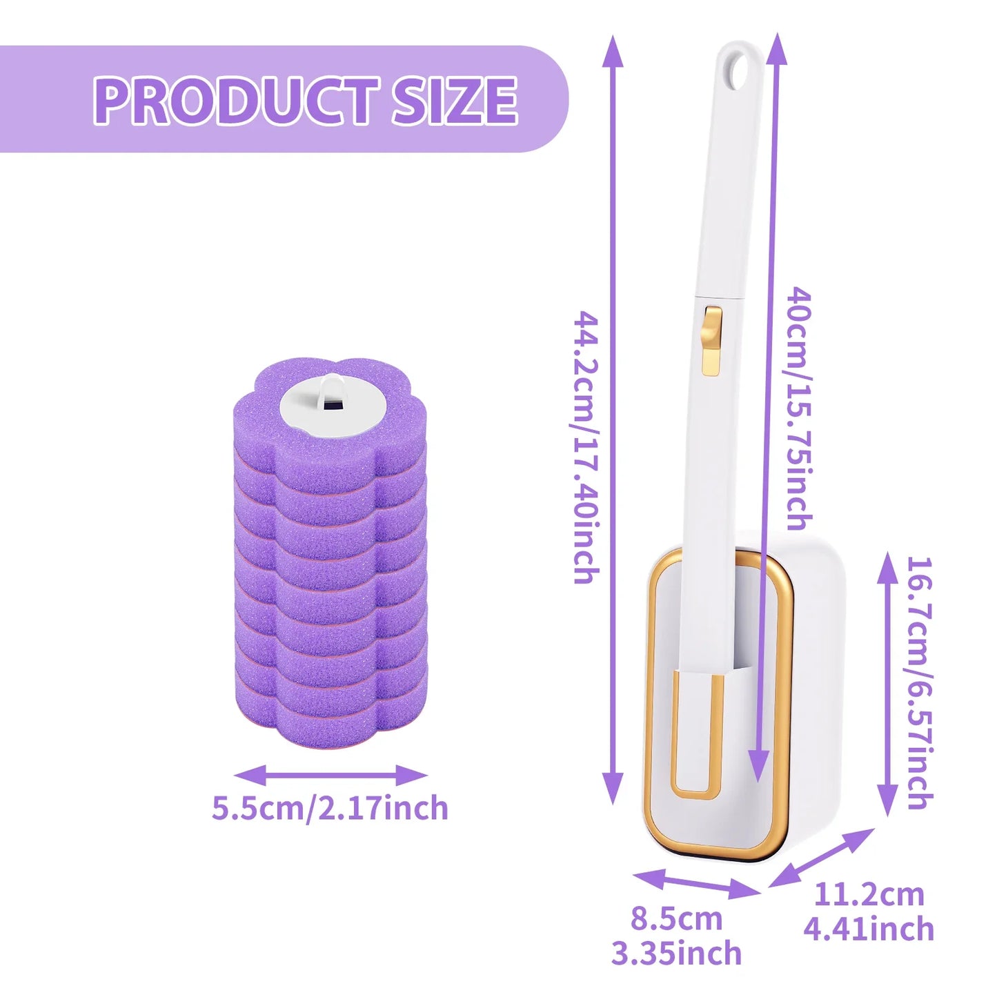 Wall-Mounted Disposable Toilet Brush Set | 18/36 Replacement Heads