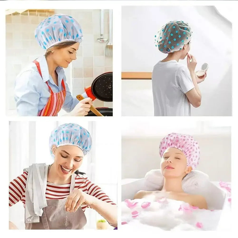 Waterproof Reusable Shower Cap for Women – Spa & Salon Bath & Spa Accessories Peaceful Pleasures Health and Wellness