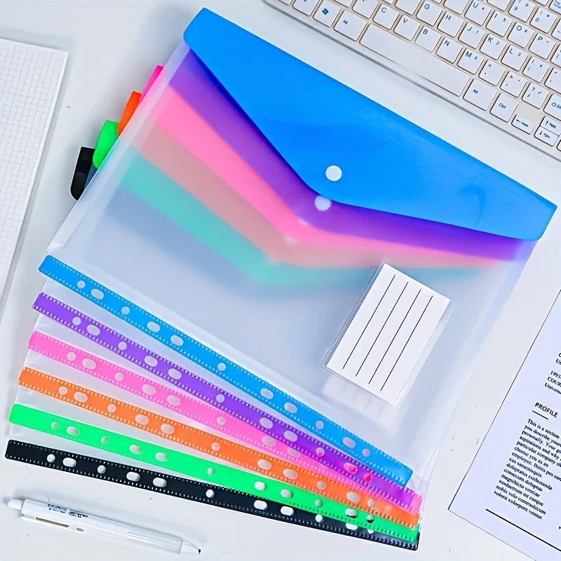 6-Pack Binder Pocket Organizer Folders – Expandable Plastic Envelopes