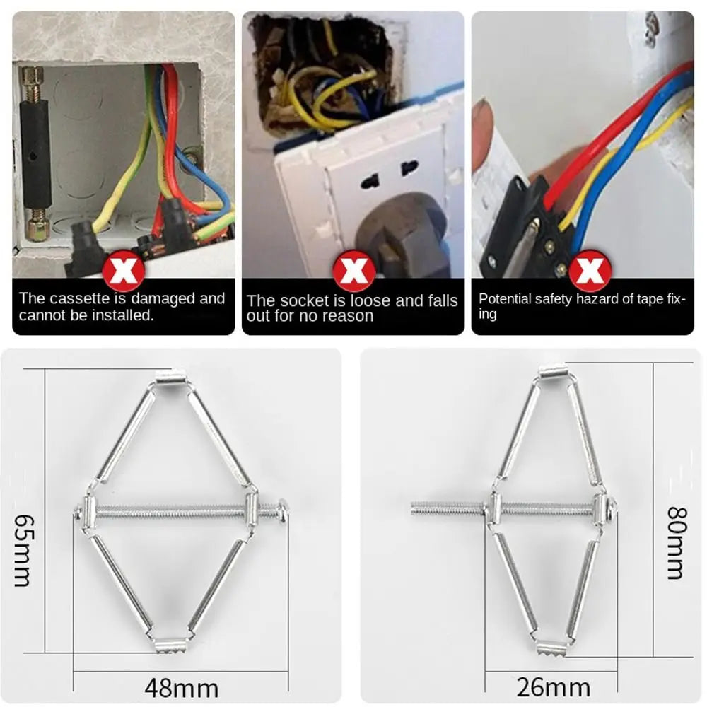 Metal Socket Box Holder Wall Mount Box Support Rod Wall Switch Socket Fixed Wall Repair Fixed Installation Peaceful Pleasures Health and Wellness