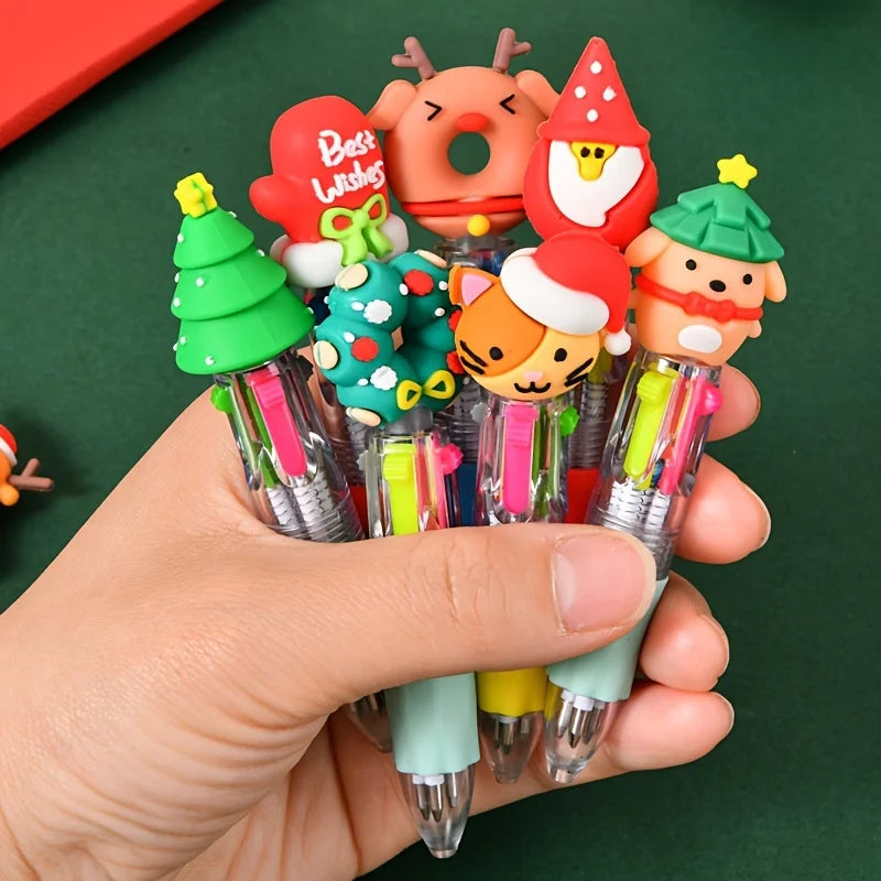Mini Christmas 4-Color Ballpoint Pens | Set of 4, 8 or 12