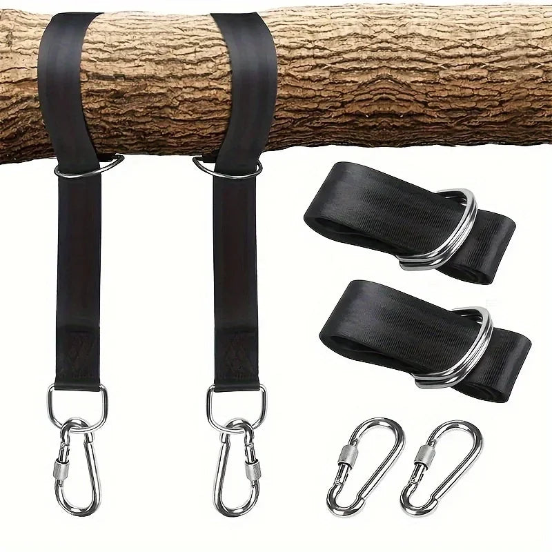 2pcs Hammock hanging strap reinforced hanging strap swing hook fitness trainer indoor and outdoor camping accessories Peaceful Pleasures Health and Wellness