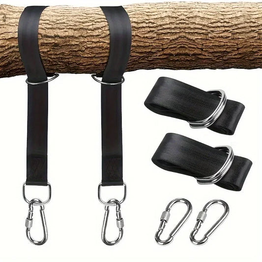 2pcs Hammock hanging strap reinforced hanging strap swing hook fitness trainer indoor and outdoor camping accessories Peaceful Pleasures Health and Wellness