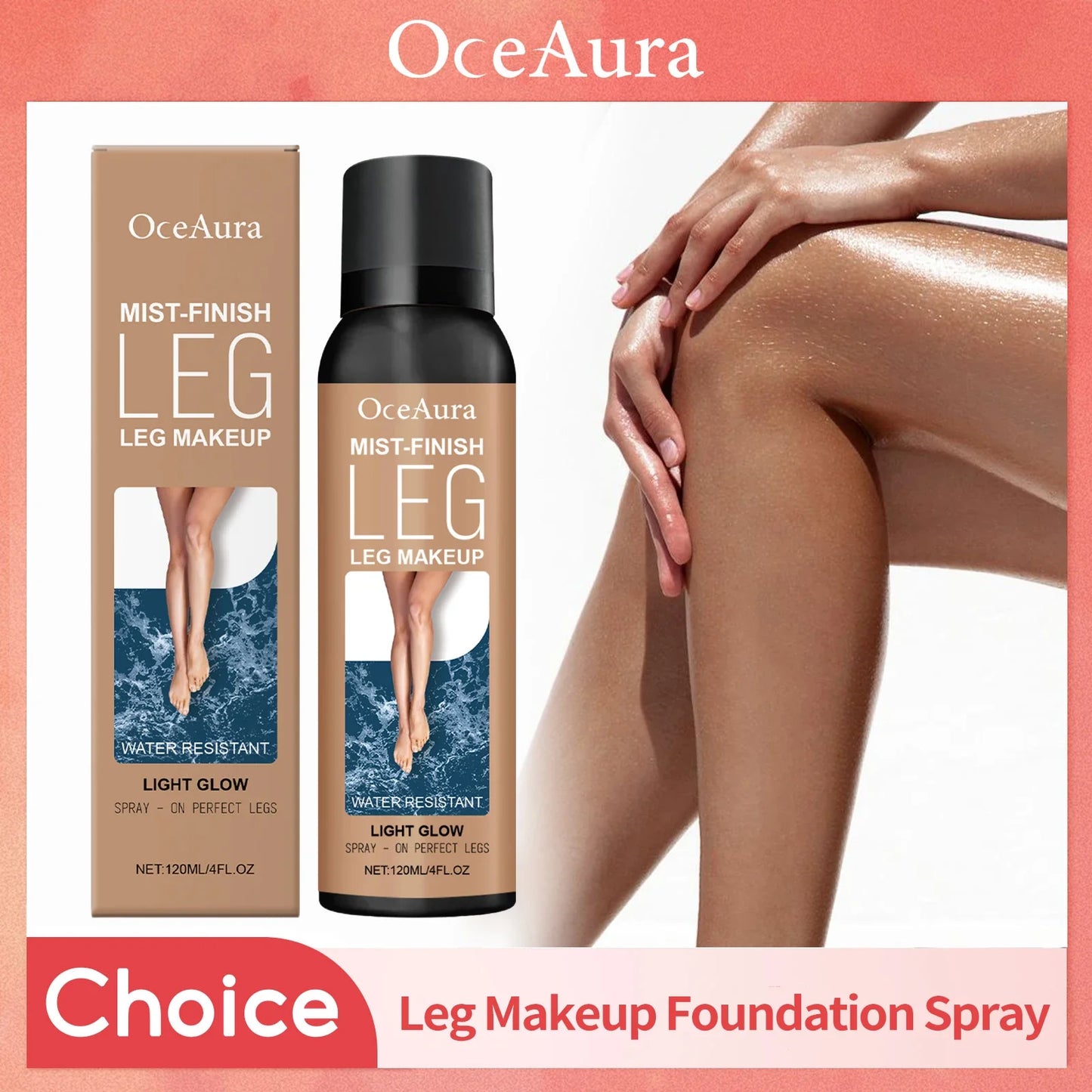 OceAura Bronze Leg Foundation Spray – Body Concealer & Tan