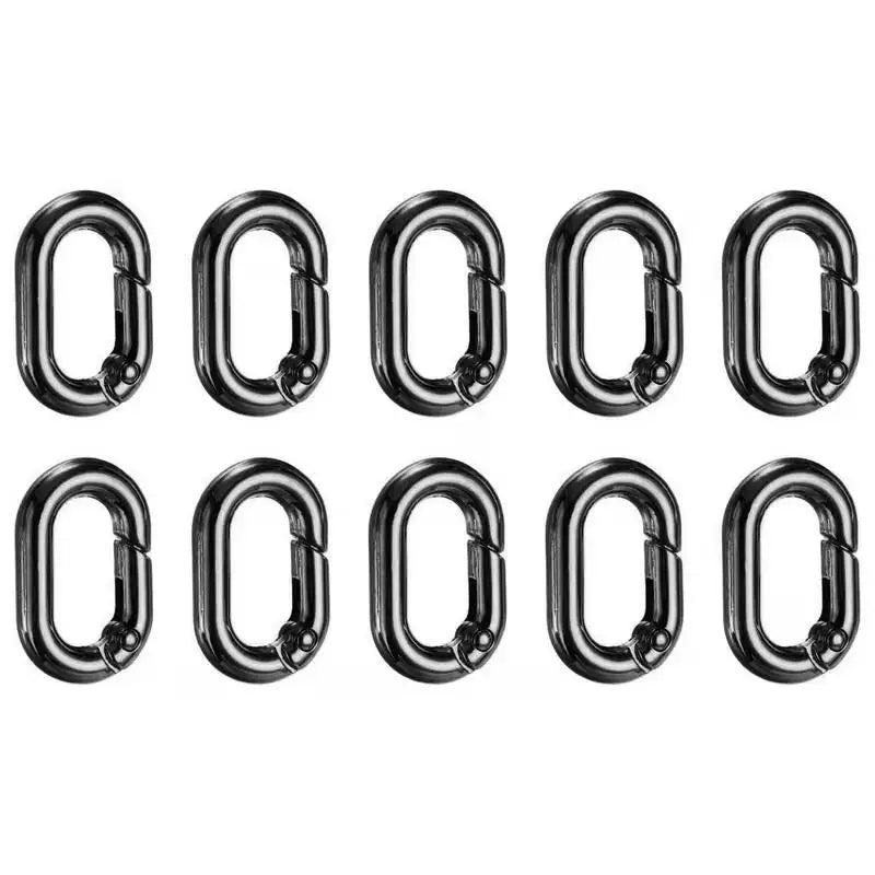 10Pcs Oval Spring Snap Hooks | Zinc Alloy Bag & Keychain Buckles