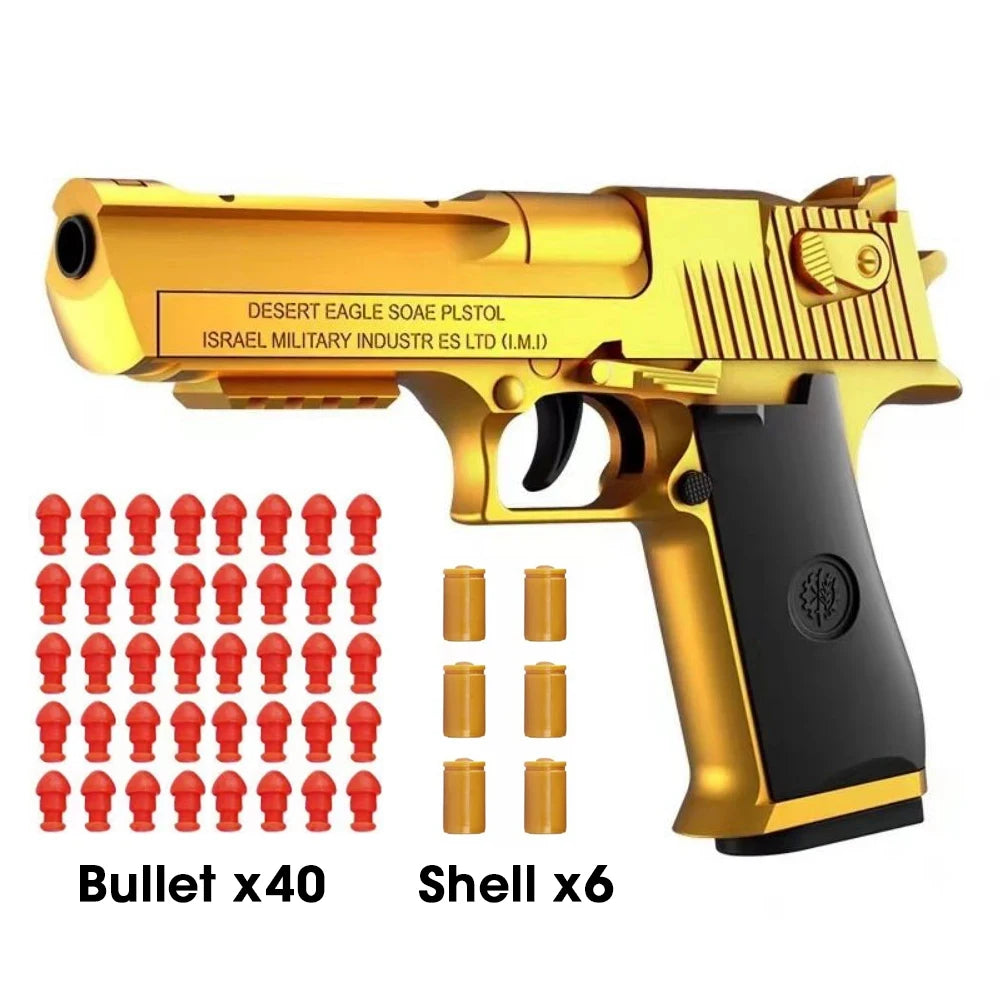 Shell Ejection Desert Eagle Toy Gun Toy Pistol For Kids Boys Great Birthday Gift For Age 14+ Peaceful Pleasures Health and Wellness Gold