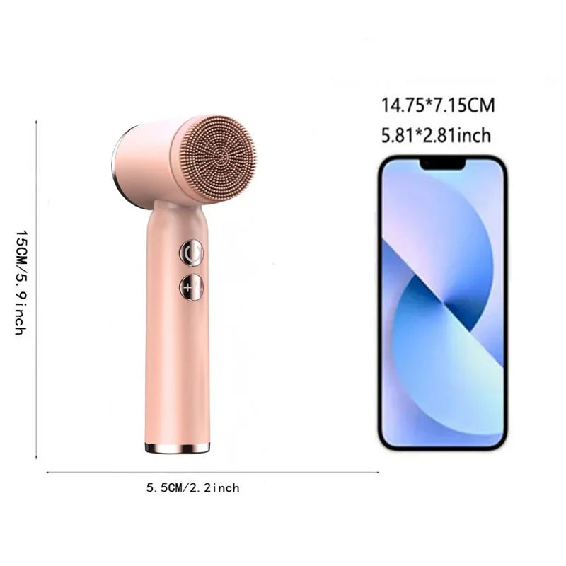 Portable waterproof facial ultrasonic massager, cleaning brush, silicone electric facial brush, facial cleanser Peaceful Pleasures Health and Wellness