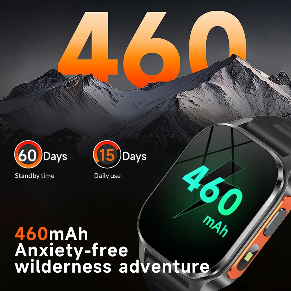 Yoateo Smartwatch Men GPS, AMOLED, Bluetooth, IP68 Waterproof