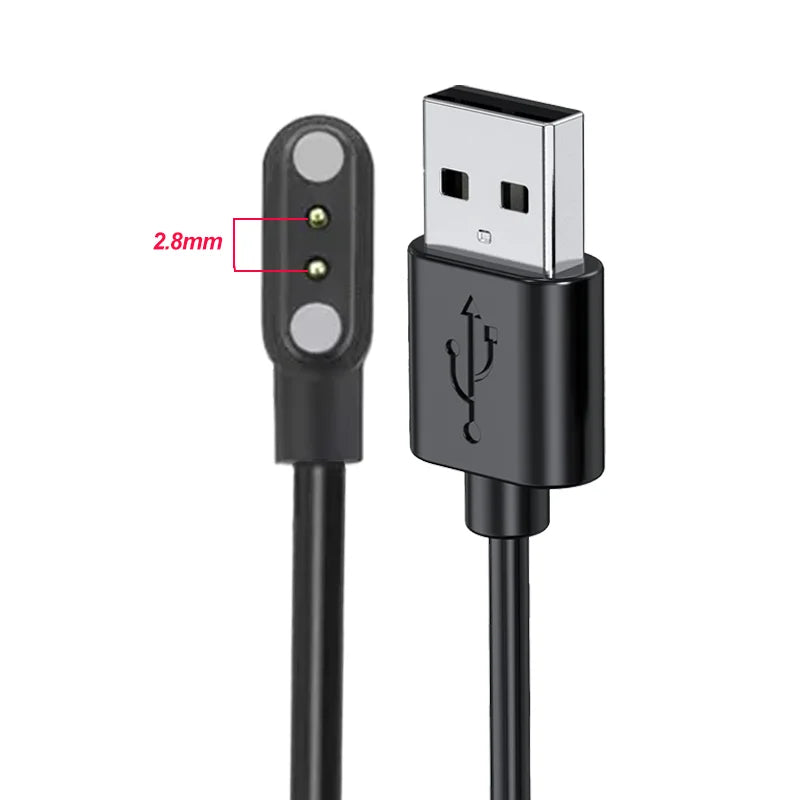 Magnetic USB Charger for YAMAY SW021 SW023 Letsfit ID205L Peaceful Pleasures Health and Wellness Black