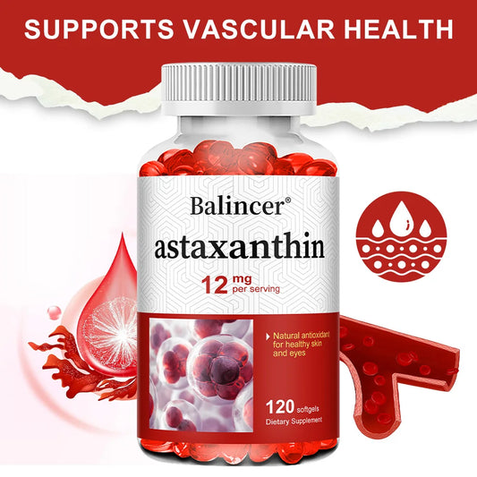 Astaxanthin 12mg - Supports Eye Health, Joint Health, Internal Circulation, Skin Health, Boosts Immunity, Improves Digestion Peaceful Pleasures Health and Wellness