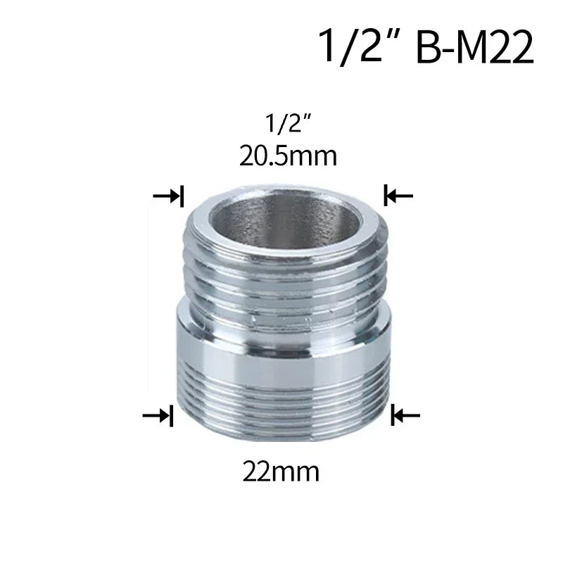 Brass Faucet Thread Adapter 1/2" to M16–M32 Tap Coupler